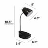 Creekwood Home 18.5-in. Flexible Gooseneck Organizer Desk Lamp with Phone/iPad/Tablet Stand, Black CWD-1001-BK